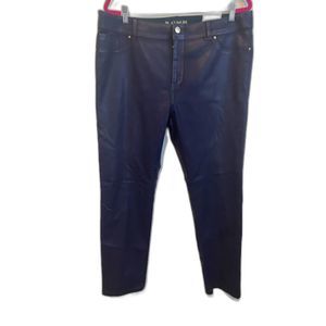 NWT Platinum Chico’s Slim Leg Pants Navy Blue Cotton Blend 3